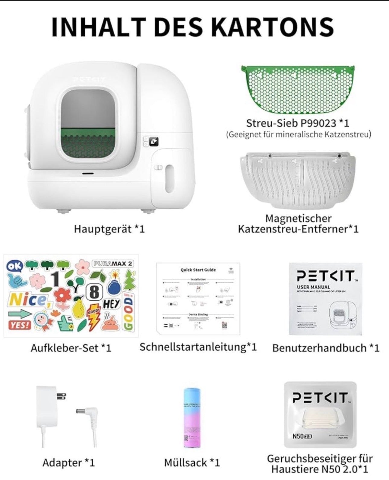 PURAMAX 2 - Selbstreinigende Katzentoilette + 4x Katzenstreu GRATIS GESCHENK