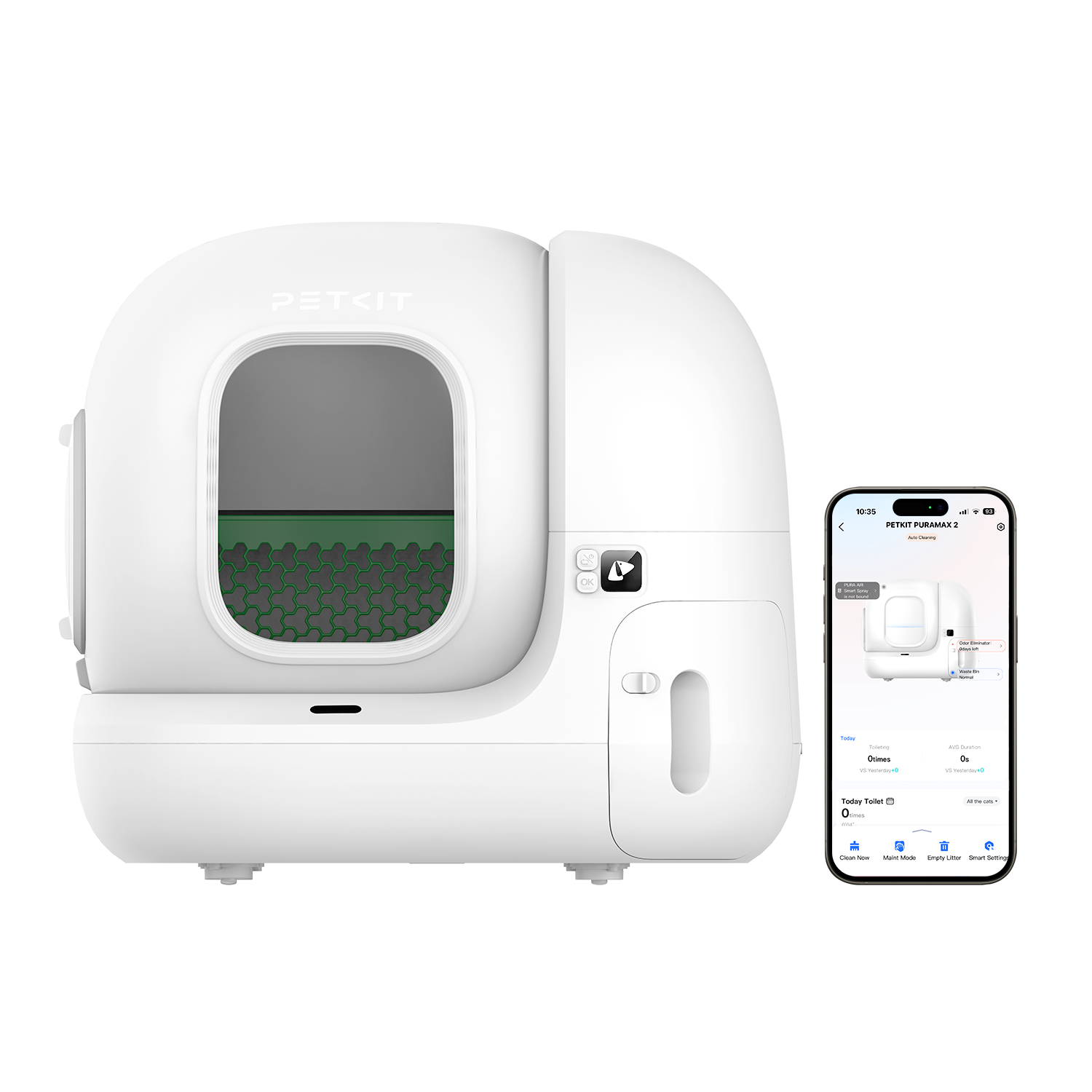 PURAMAX 2 Premium - Selbstreinigende Katzentoilette mit PURA Air + 4x Katzenstreu GRATIS GESCHENK