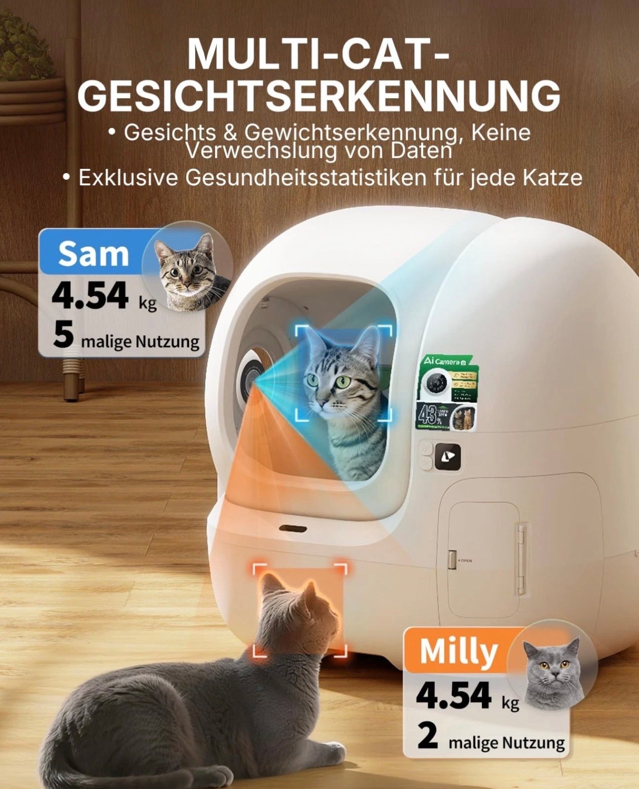 PUROBOT MAX PRO 2 - Selbstreinigende Katzentoilette mit Kamera