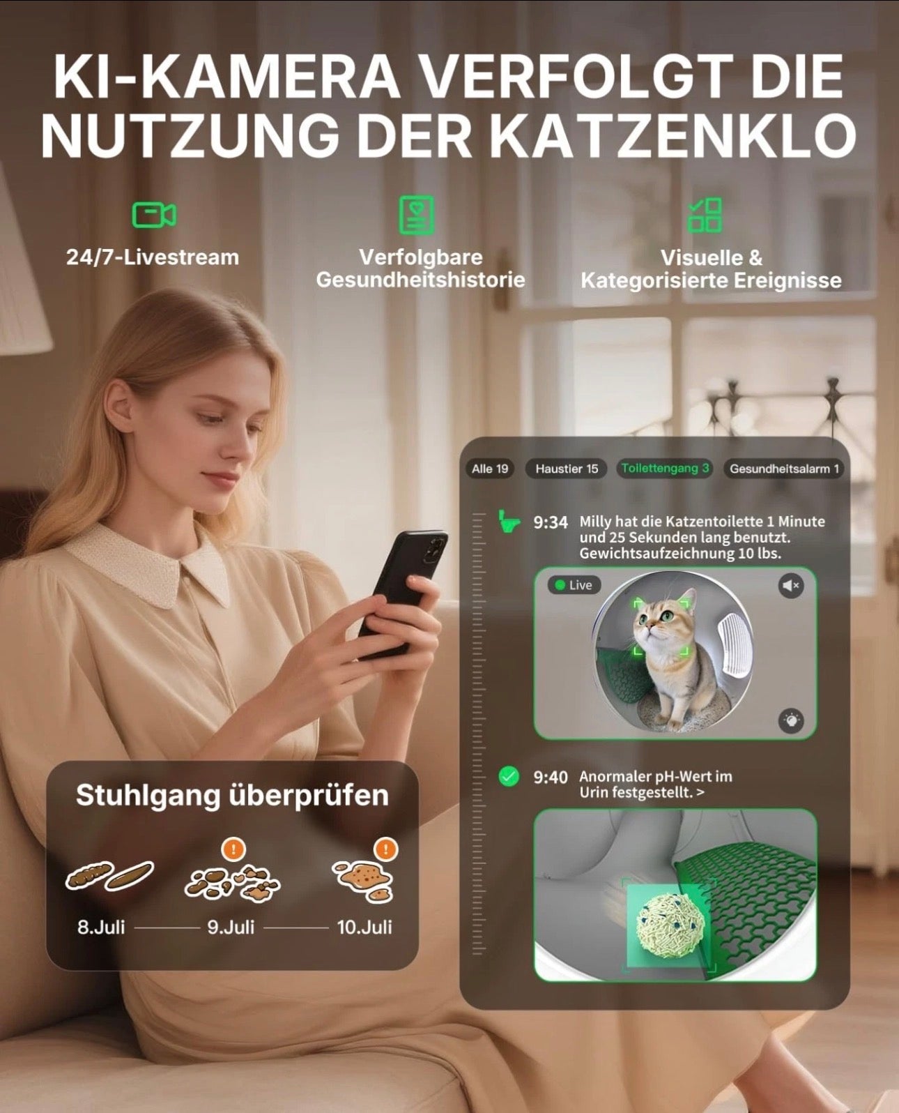 PUROBOT MAX PRO 2 - Selbstreinigende Katzentoilette mit Kamera