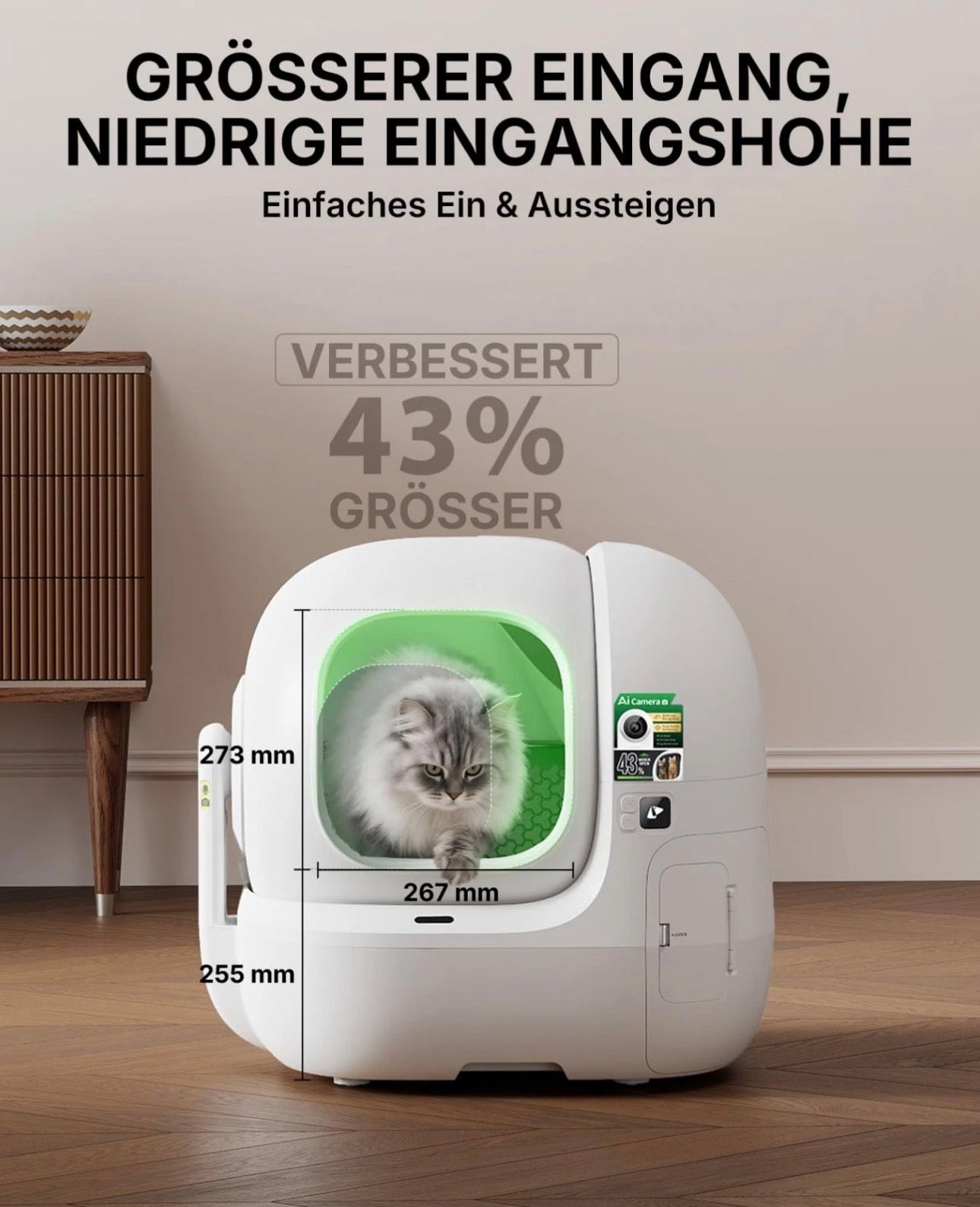 PUROBOT MAX PRO 2 - Selbstreinigende Katzentoilette mit Kamera